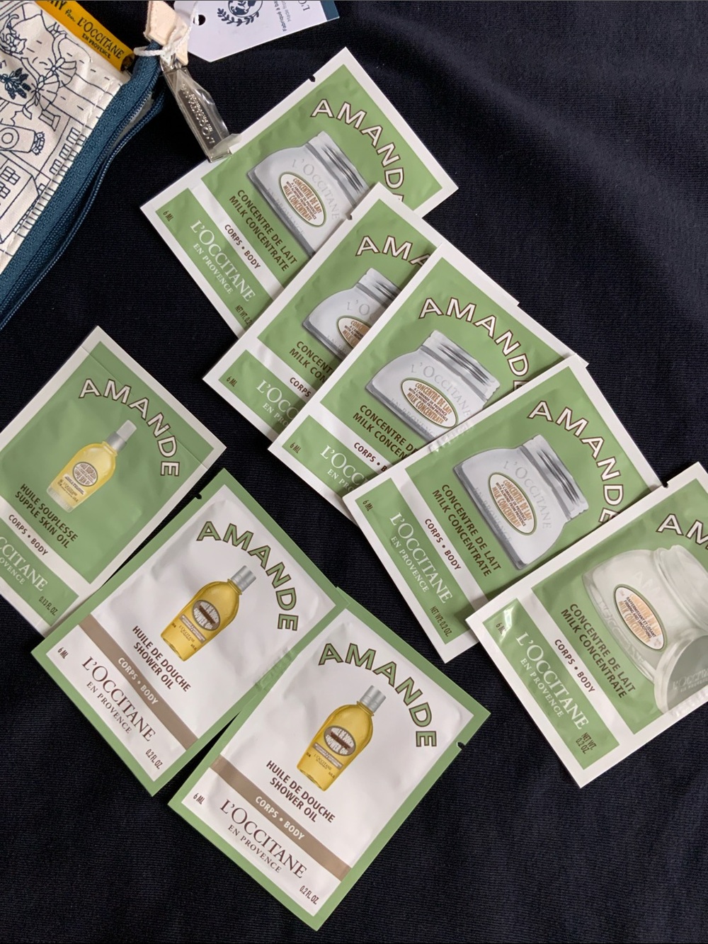 L’occitane pouch bundle of eight deluxe samples